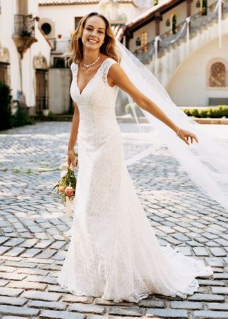 Dillion an all-over lace sheath wedding dress - WED2B